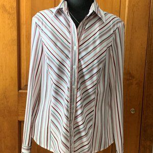 East 5th Women's Blouse, White/Red, Size Medium